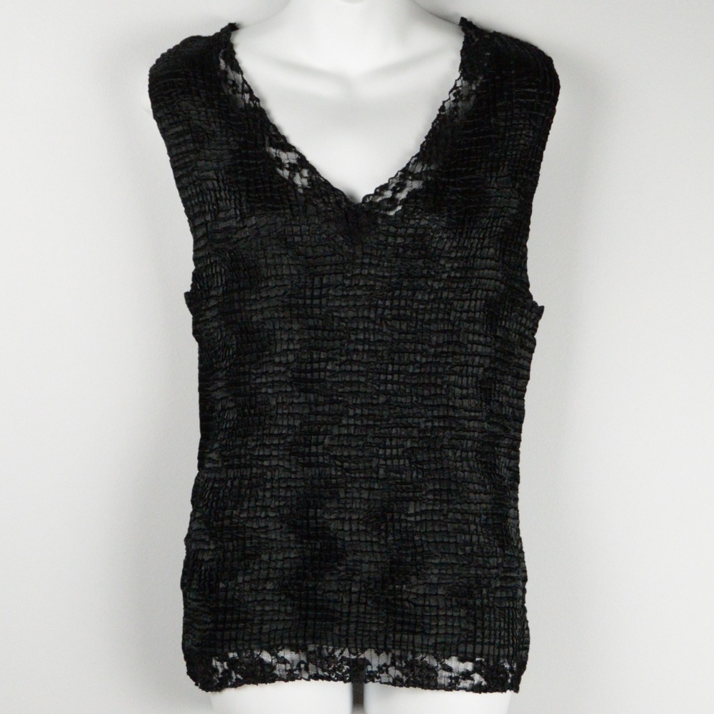 Nicola Crinkle-Pleat Sleeveless Top